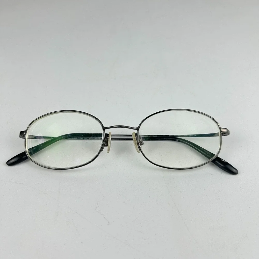 Alfred Sung 4590 Unisex Adult Eyeglasses Frame Grey Titanium Oval Full Rim 140mm